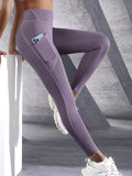 Novas leggings femininas de cintura alta, calças elásticas de ioga com bolsos, push up, fitness, corrida, roupas esportivas, calças de cor sólida