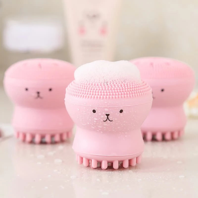Escova de limpeza facial de silicone, ferramenta de limpeza esfoliante para cuidados com a pele dos poros profundos, nova mini ferramenta de beleza suave e esfoliante de limpeza profunda