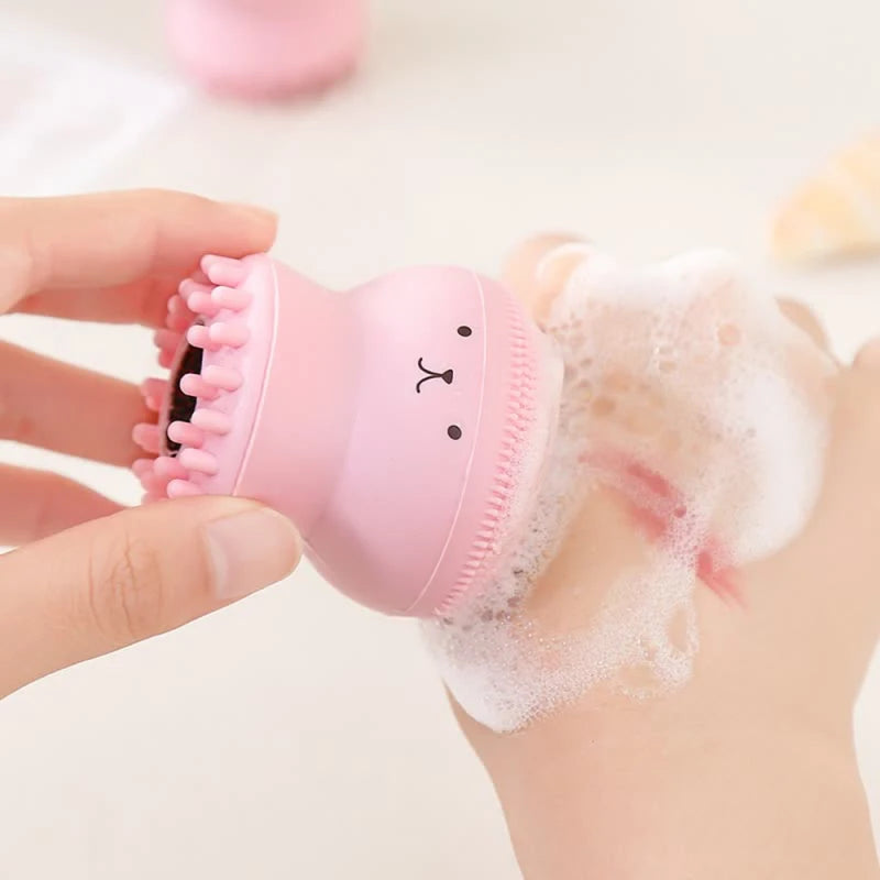 Escova de limpeza facial de silicone, ferramenta de limpeza esfoliante para cuidados com a pele dos poros profundos, nova mini ferramenta de beleza suave e esfoliante de limpeza profunda