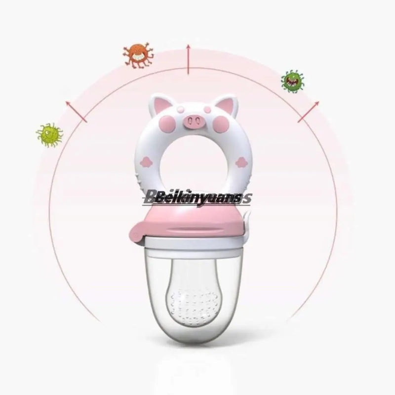 Chupeta de bebê frutas e vegetais saco de mordida de bebê recém-nascido porco le molar palito para comer frutas consistindo de silicone goma de dente chupeta