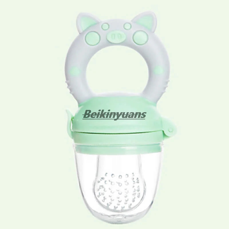 Chupeta de bebê frutas e vegetais saco de mordida de bebê recém-nascido porco le molar palito para comer frutas consistindo de silicone goma de dente chupeta