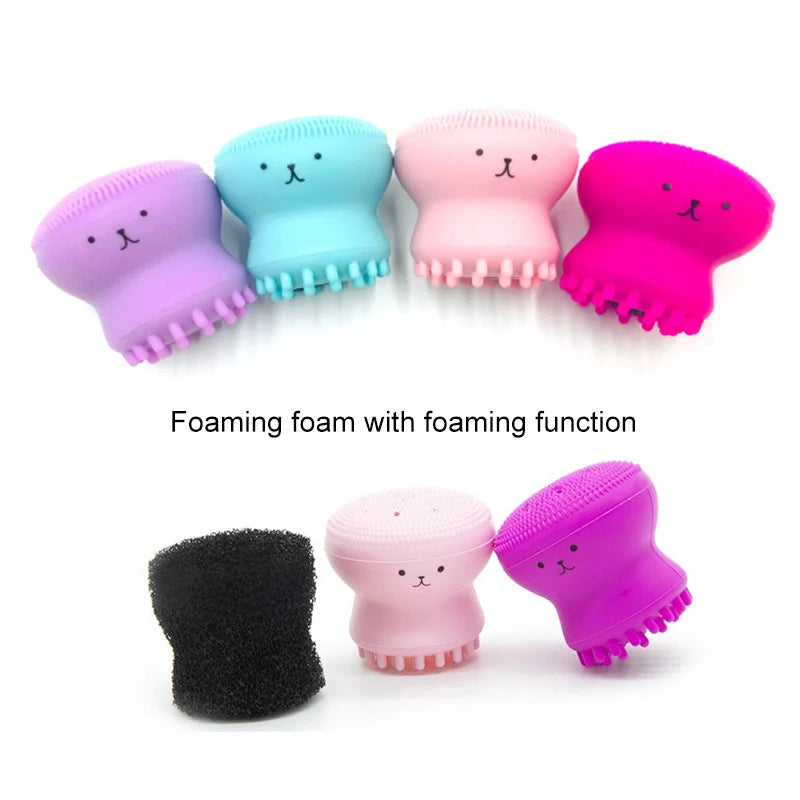 Escova de limpeza facial de silicone, ferramenta de limpeza esfoliante para cuidados com a pele dos poros profundos, nova mini ferramenta de beleza suave e esfoliante de limpeza profunda