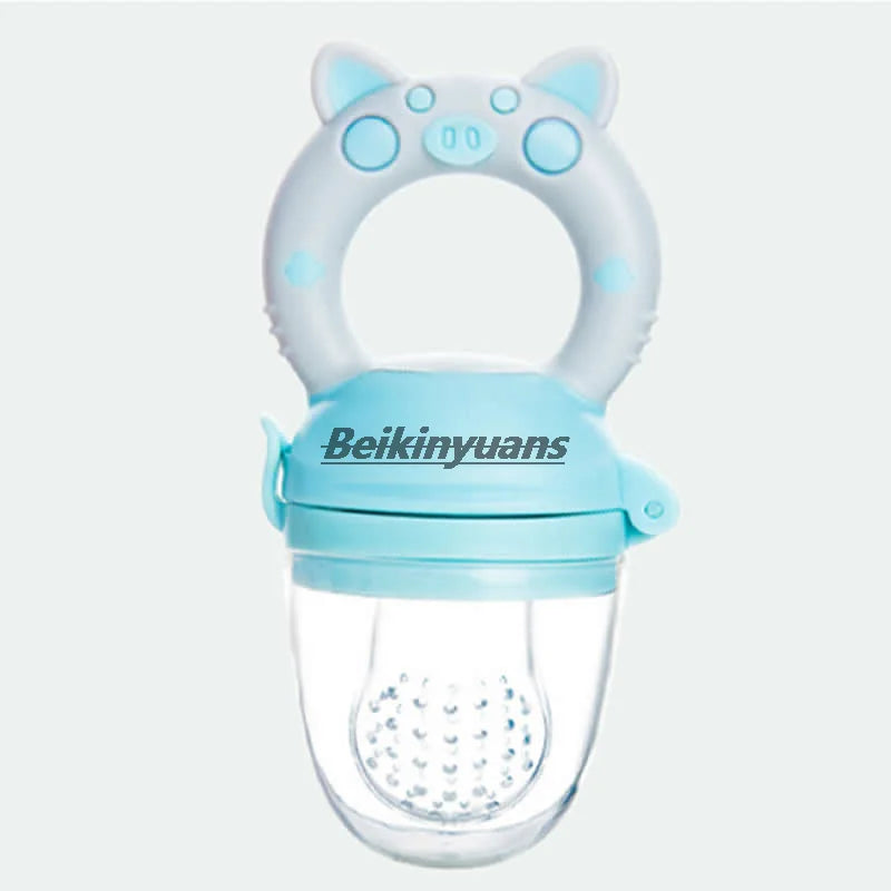 Chupeta de bebê frutas e vegetais saco de mordida de bebê recém-nascido porco le molar palito para comer frutas consistindo de silicone goma de dente chupeta