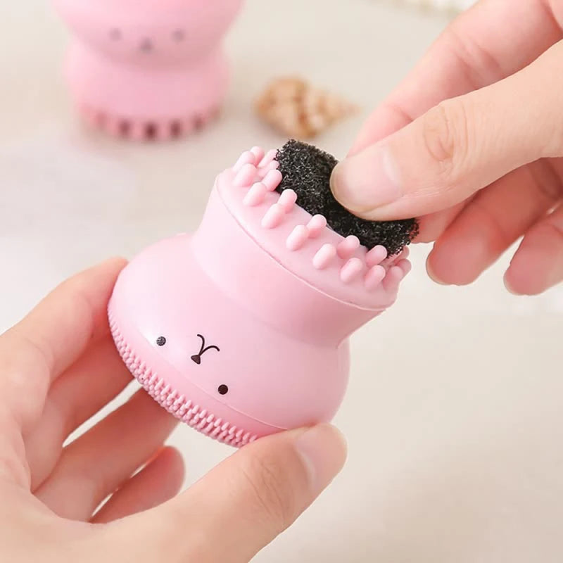 Escova de limpeza facial de silicone, ferramenta de limpeza esfoliante para cuidados com a pele dos poros profundos, nova mini ferramenta de beleza suave e esfoliante de limpeza profunda